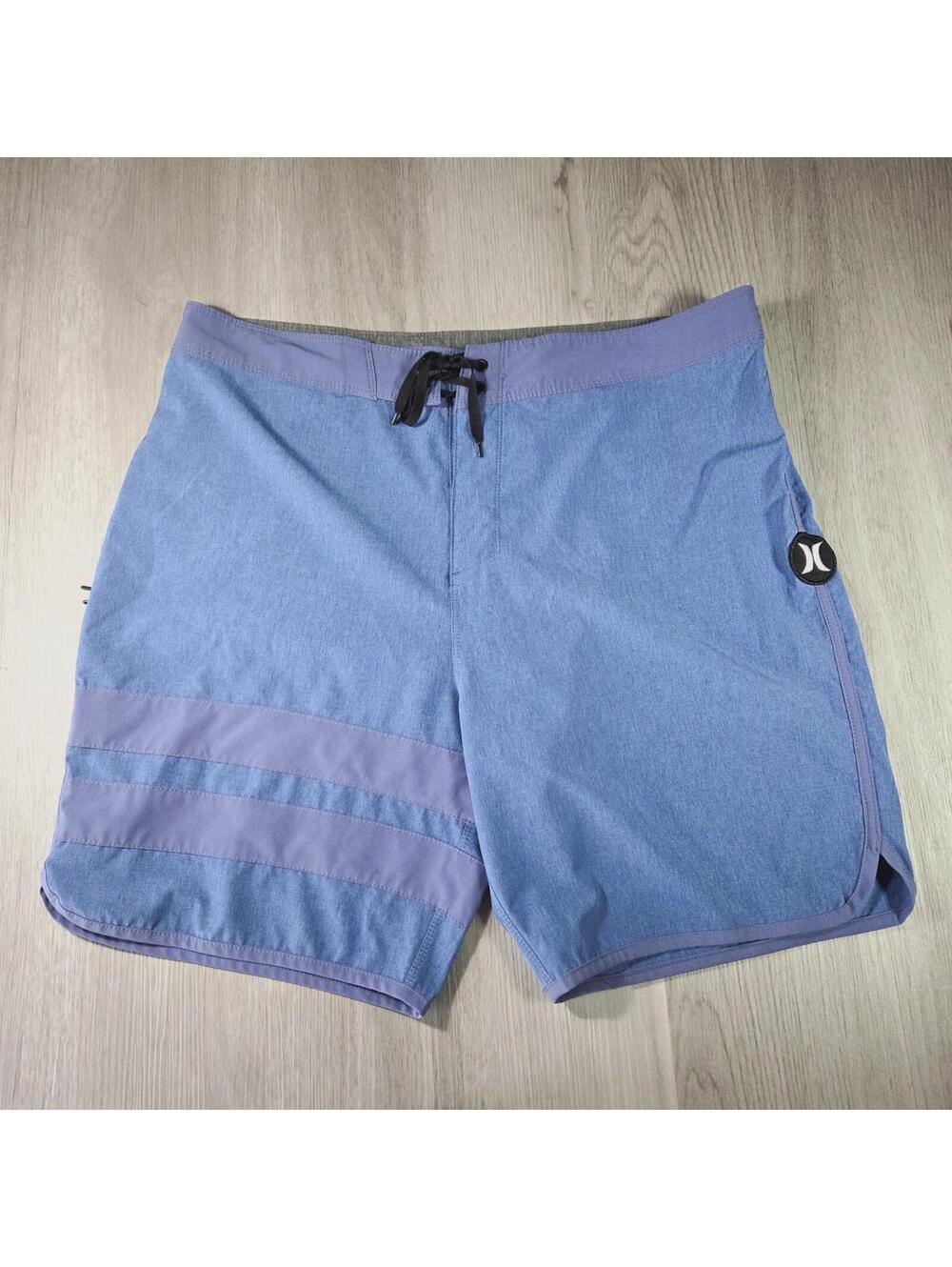 Hurley Mens 34 Phantom Block Party Heathered Blue Cotton Polyester Spandex Blend